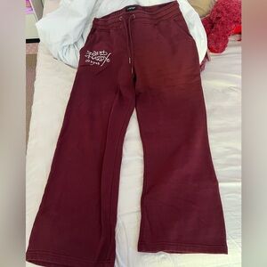 Ed Hardy Maroon Sweatpants